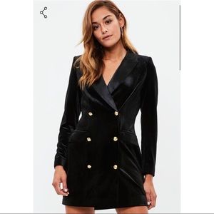 Velvet Black Missguided Tuxedo Dress
